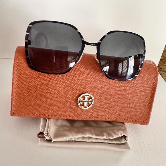 Tory Burch Blue Sunglasses with Brown Case